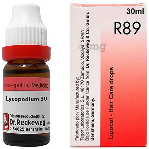Dr. Reckeweg Hair Care Combo Pack of Lycopodium Dilution 30CH 11ml & R89 Hair Care Drop 30ml